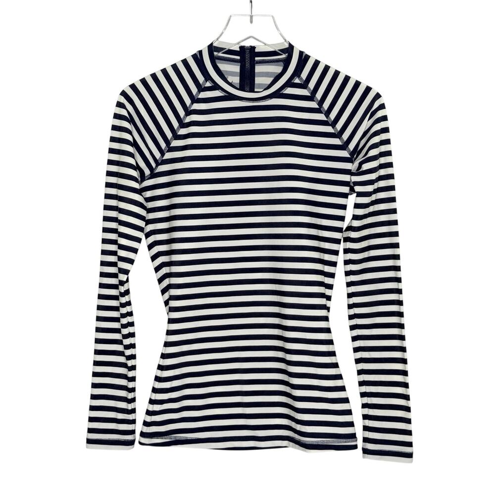J.Crew Long Sleeve Rash Guard Classic Stripe M Womens Swim Beach Resort
